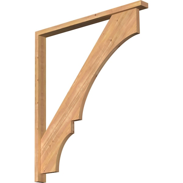 Ekena Millwork Balboa Block Smooth Bracket w/ Offset Brace, Western Red Cedar, 3 1/2"W x 42"D x 48"H BKT0402X42X48BOA05SWR - main